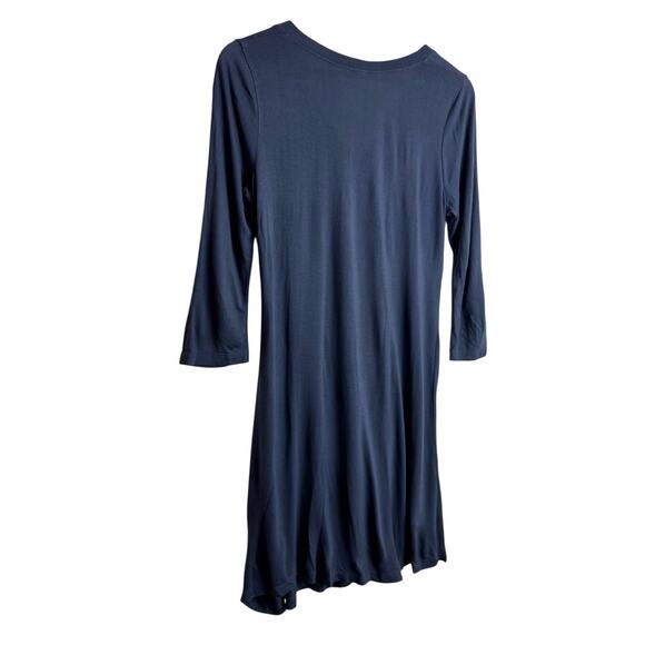 Chan Luu Gray Button Front Long Tunic Top 3/4 Sleeve Boho Y2K Minimalist M - Picture 8 of 11